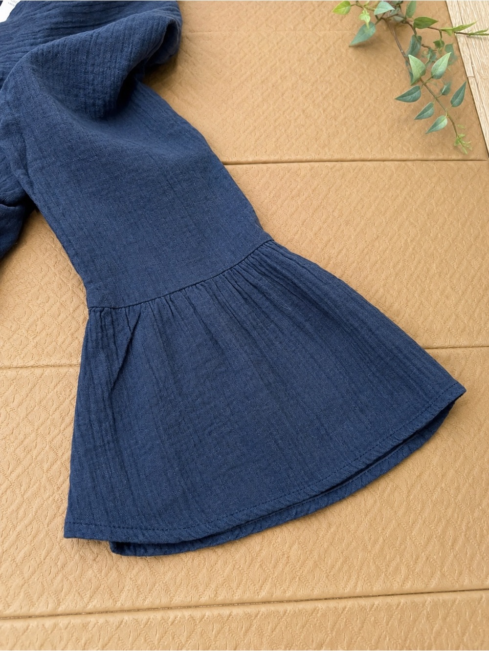 NWT Quince 100% Organic Cotton Gauze Tiered Mini Dress Indigo Blue XS - Picture 4 of 7